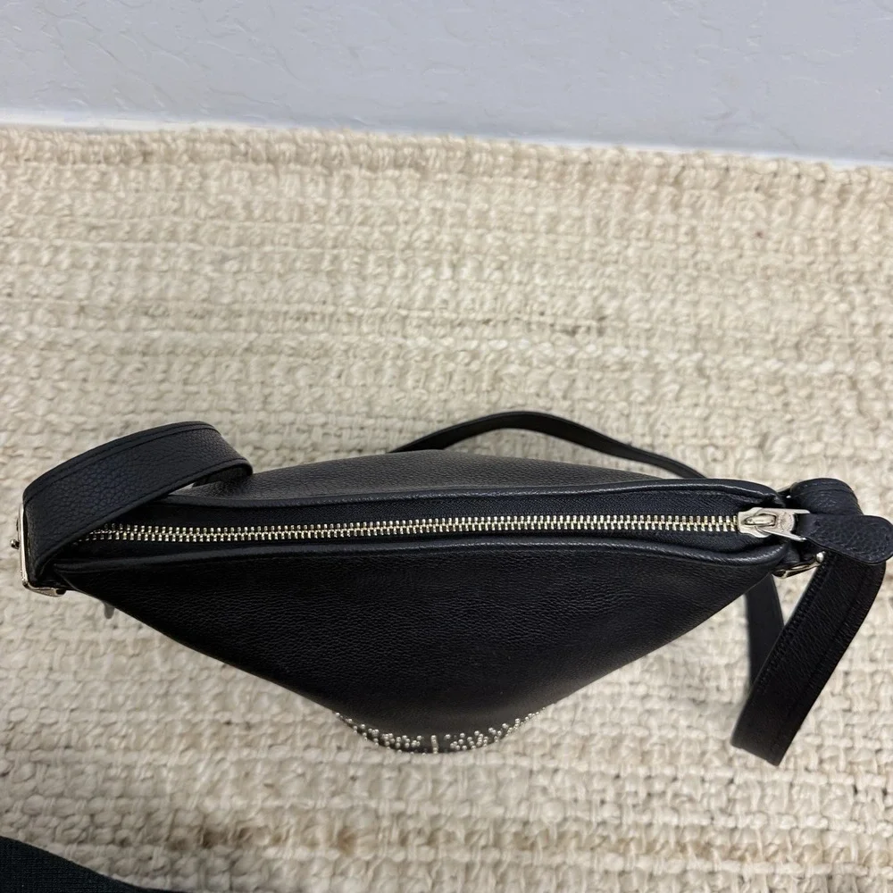 Coach Bleecker Mini Duffle Black Pebbled Leather‎ Studded Crossbody Bag Boho - Picture 7 of 11